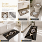 ⏳Time-Limited Special⏰4 Piece Faux Cashmere Absorbent Bathroom Rug Set with Rectangular Mat U Shaped Toilet Mat Toilet Lid Cover and Long Runner Rug 🧽