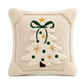 ⏳🔥LIMITED-TIME 50% OFF! ⏰Embroidered Christmas Tree Throw Pillow Cover with Bow (45x45cm) | Decorative Cushion Cover for Living Room Sofa🎄🧸
