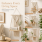 🧶 Bohemian Hand Woven Macrame Wall Hanging Floating Shelf for Books and Plants Living Room Decor