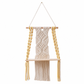 🧶 Bohemian Hand Woven Macrame Wall Hanging Floating Shelf for Books and Plants Living Room Decor