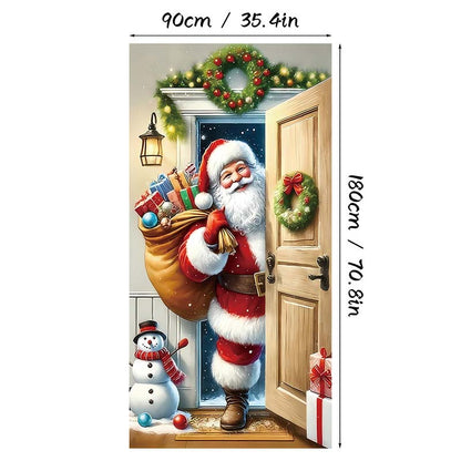 ⏳Limited-time 50% off⏰Christmas Door Cover For Instant Holiday Decor🎅🎄🚪