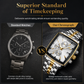 Men's Business Quartz Watch with Stainless Steel Band Waterproof Luminous Hands and Date Display