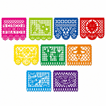 📢📢50% OFF !! ⏰Mexican Plastic Banner Day of the Dead Paper Cut Style Garland for Cinco de Mayo and Halloween Party